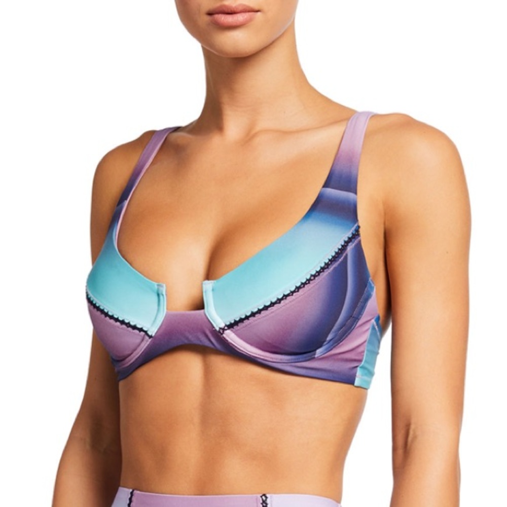 Letarte Marta tie dye underwire bikini top size Large